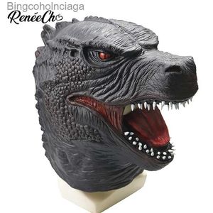 Tematdräkt Reneecho Monster Mask för tonåring Latex Halloween Mask för fulla huvudmän Dinosaurmaskl231008