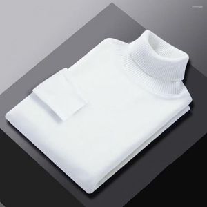 Erkek Sweaters Erkekler Pullover Yüksek Yakası Sweater Çok yönlü düz renk gevşek Katmanlama Domurcuk Uyum için All-Match Rüzgar Geçirmez