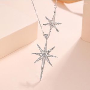 Pendants Exquisite Cute Stars Pendant Necklaces Bling Six Pointed Star Necklace Woman Link Chain Fashion Jewelry 2023