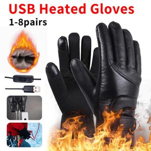 Ski Gloves USB Thermal Heated Waterproof Outdoor Electric Heating Motorcycle Touchscreen Hand Warmer fr Hiking Skiing Fishing 231007