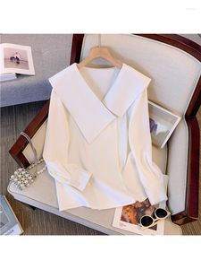 Camicette da donna Camicie bianche e coreane anni 2000 Harajuku anni '90 Moda Vintage Streetwear Camicia a maniche lunghe Top Abbigliamento Autunno 2023