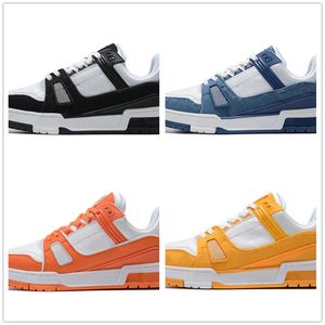 Desigenrs Mens Womens Sneaker Sapatos Casuais Denim Lona Couro Abloh Branco Verde Vermelho Azul Carta Sobreposições Plataforma Tênis