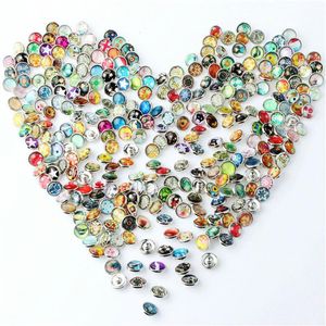 Mix snap button 12mm vidro strass jóias encantos aleatórios 50pc214b