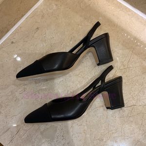 Scarpe eleganti da donna firmate di lusso moda primavera e autunno aperte su sandali slingback formali con tacco grosso per scarpe da barca basse da balletto da donna