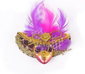 Andra evenemangsfestleveranser 60st mini masker magneter klistermärke venetian fjäder masker kyl magnetiska semesterfest souvenir gynnar mardi gras dekorationer 231007