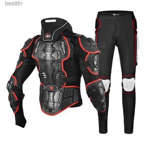 Andra kläder Motorcykeljacka Men Moto Racing Body Armor Protective Gear Protector Motocross Jacket Pants Passar Motorcykelkläderutrustningl231007