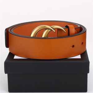 Designer Women's belt 20 styles Men's Fashion Luxury wide 3.8cm big buckle bronze and black belts with box
