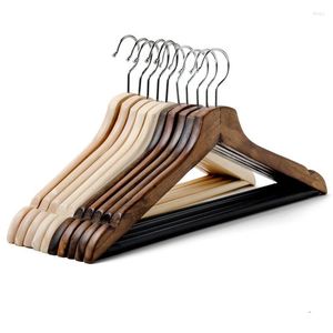 Hangers 10 Pcs/lot 43cm Vintage Solid Wood Clothes Natural Coat Hanger Perfect For Suit Dress Trousers Skirt Household