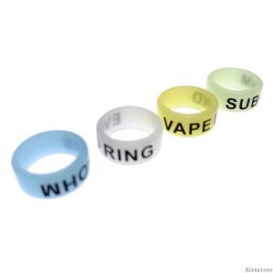 22mm kiselband Lysande noctilucent glöd i de mörka ringarna Silikon Beauty Ring Non Slip Rubber Decoration for Pods Kit Mechanical Mod Rda