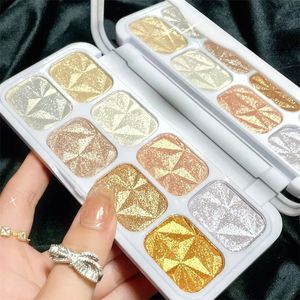 Bronzers Highlighters 8 Colors Glitter Highlighter Face Contour Blush Palette Makeup Body Shimmer Powder Brighten Highlight Cosmetics 231006