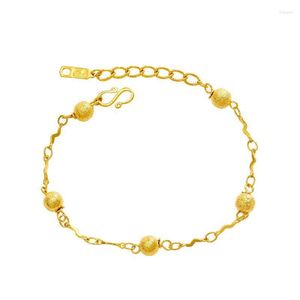 Bracciali a maglie Gioielli XP --( 20 Cm X 5 Mm ) Perline placcate in oro puro 24 K per donna Alla moda Senza nichel