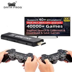 Przenośne gracze Game Data Frog GD10 Stick 4K HD Video Console Podwójne bezprzewodowe 2 4G Kontroler Retro 128G 40000 Gry dla telewizji GBA Boy 231007