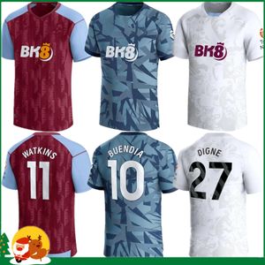 23 24 Futbol Formaları Çocuk Kiti Ana Sayfa 2023 2024 Aston Villas Futbol Gömlek Eğitimi Uzak Camisetas Mings McGinn Buendia Watkins Maillot Foot