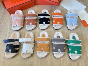 Designer Slipper Women Slippers Suede Sandal Winter Sandals Fur Shoe Strip Slides Luxury Dupe Slide Furry Shoes