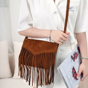 Fashion Party Shoulder Side Bag Fashion Suede Tassel Small Crossbody Bags for Women Winter Designer Punk Style Handbags Purses