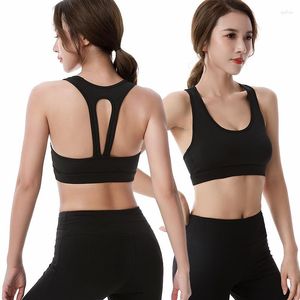 Abbigliamento da yoga senza anello in acciaio Reggiseno sportivo Bella schiena cava traspirante Intimo da corsa antiurto ad asciugatura rapida per le donne