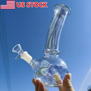 Cachimbo de água de vidro arco-íris de 7,8 polegadas para fumar cachimbos de água Bong Bubbler + Downstem Bowl