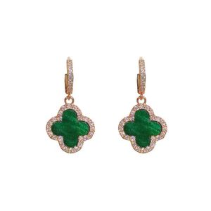 Classic Jewelry designer Earrings clover cleefity 18k rose gold diamond earring gold black agate red ear jewelry gift for women men Mothers Day