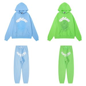 2023 Designer Men's Hoodies Womens Hoodie Sp5der Young Thug 555 Pullover Foam Printing Sweatpants Sweatshirt Set Top Quality Cotton Terry Loose Tracksuit