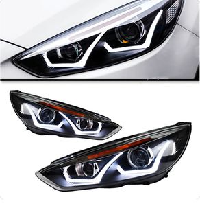 Auto Headlights Modified For Ford Focus 20 15-20 18 Angel Eye Styling LED Daytime Lights Dual Projector DRL Car Accesorios
