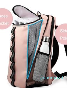 Kadınlar Fitness Çantası Pembe Su Geçirmez Yansıtıcı Sırt Çantası Tenis Badminton Softback Sac Spoo