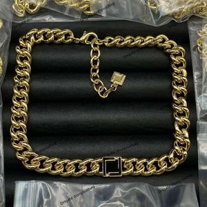 Modemärke smycken halsband matchande ståltryck 2023 Ny högutgåva krage kedja temperament färglös tjock personlighet halsband