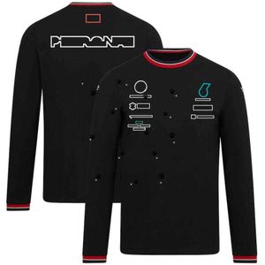 Camiseta de manga comprida masculina de corrida de equipe de fórmula personalizada oficial mesmo modelos de fãs de roupas