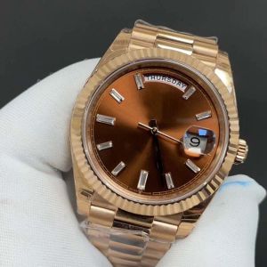 Qualität Edelstahl Herren automatische Tag Datum Uhr Designer Gold Armbanduhren mechanische Bewegung Mode Luxusuhr Mann Uhren mit Diamant