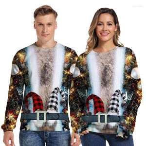 Männer Hoodies Weihnachten Hässliche Lustige Brust Haar 3D Digitaldruck Sweatshirt Paar Stil Urlaub Party Casual Lose Pullover