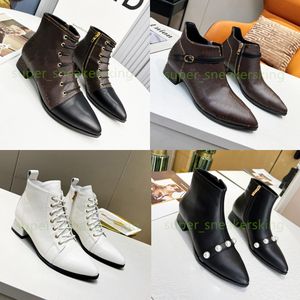 Women Boots Designer Shoes Genuine Leather Ankle Boot Desert Martin Boots Printed letter Booties Ladies Winter Warm Boot size 35-41 With box