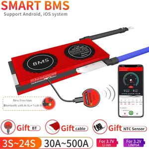 Walkie talkie smart bms 4s lifepo4 bluetooth lipo 4s 24s 80a 250a USB uart solsystem lagringsbatterier balanceador de bateria 231007