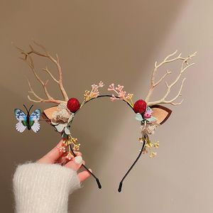 クリスマスヘアジューリーヘッドバンドエルクヘアバンドデイビッドの鹿ヘアクリップヘッドヘッド女性のためのクリスマスパーティーアクセサリー