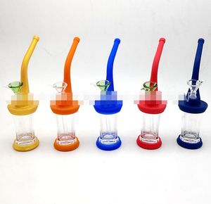 Neueste Cup-Typ-Silikonpfeifen mit Glasschüssel, Silikonöl-Rigs, Wasserbong-Wasserpfeifen, 2 Stile für Rauchpfeifen, Werkzeugzubehör