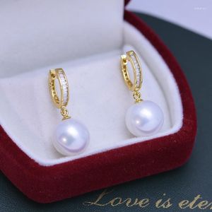 Stud Earrings ED68 Lefei Fashion Trendy Luxury 11-12mm Strong Luster Few Flaw Freshwater Pearl Simple Circle Women 925 Silver Jewelry