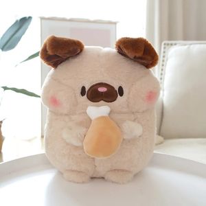 Plush Dolls Kawaii Dog Hold Chicken Leg Toy Cute Cartoon Puppy Stuffed Soft Doll Cushion Pillow Toys For Kid Gift 231007