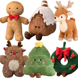 Plush Dolls Christmas Ginger Bread Plushie Pillow Stuffed Chocolate Cookie Cabin House Decor Cushion Funny XMas Tree Parsty Doll 231007