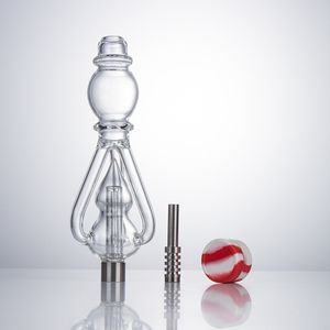 CSYC NC060 GLASS BONGS DAB RIG RÖKNING PIPE 510 TITANIUM QUARTZ CERAMIC NAIL TRIPLE Återvinning Vatten perc Bubbler Bong Cirka 9,29 tum rör