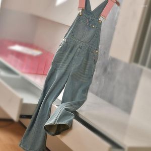 Kadınlar Kotları Tüm Eşleştirme Boş Zaman Denim Tulumları Kadınlar Tasarlayan Geniş Bacaklı Sırıştırıcılar Gevşek Tutucu Kore Moda High Street T560