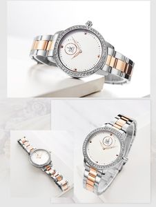 Relógio feminino relógios de alta qualidade luxo Limted Edition quartzo-bateria diamante conjunto espiral mar thread dial pulseira de aço à prova d'água 36mm relógio