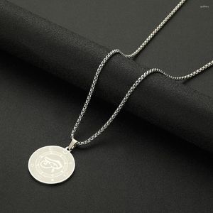 Pendant Necklaces Cxwind Stainless Steel Round Eye Of Horus Pendants O-shaped Chain Necklace Amulet Jewelry For Women's Men Gift