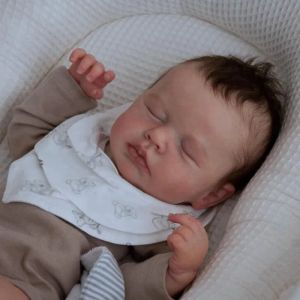 19inch Reborn Doll Boy Loulou Full Body Silicone Vinyl Newborn Baby Size Doll 3D Skin Visible Veins Quality Collection Art Dolls