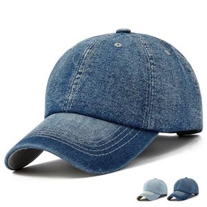 Unisex denim baseball cap tomt tvättade låg profil jean hatt kasquette justerbara snapback hattar mössor för män och kvinnor264c