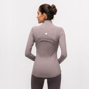 L_8031 السترات الكاملة zip slim fit yoga sweatshirts Quick تجفيف الأكمام الطويلة