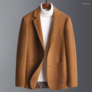 Men's Suits Blazer Autumn Winter Korean Version Casual Woolen Jacket Light Luxury Business Men Slim Fit Clothing