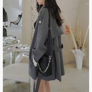 Women's Trench Coats Coat Mid Length Spring And Autumn Loose High Ji Feeling Small