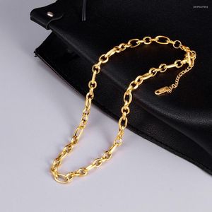 Anhänger Amaiyllis 18K Gold minimalistische literarische Retro-Kette unregelmäßige Textur Schlüsselbein Halskette einfache Halsband für Frauen Schmuck