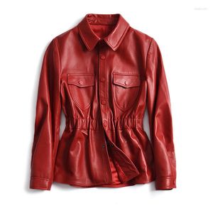 Women's Leather 2023 High Quality Genuine Sheepskin Jackets Women Motorcycle Clothing Coat Female Autumn Mujer Cha