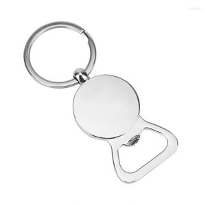 Keychains 20Pcs Sublimation Metal Blank Keychain Bottle Opener Key Ring Thermal Transfer DIY Material