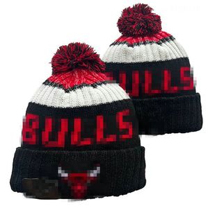 BULLS Beanies Bommelmützen Baseball Hockey Ball Caps 2023-24 Modedesigner Bucket Hat Grobstrick Faux Pom Beanie Weihnachtsmütze Sport Strickmützen A0