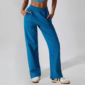Active Pants Pure Cotton Sweatpant Pocket Yoga Outdoor Casual Women Sports Pant Fitness Running Gymbyxor Lossa Pantalones för